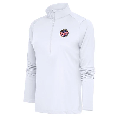 Women's Antigua White Indiana Fever Tribute Half-Zip Top