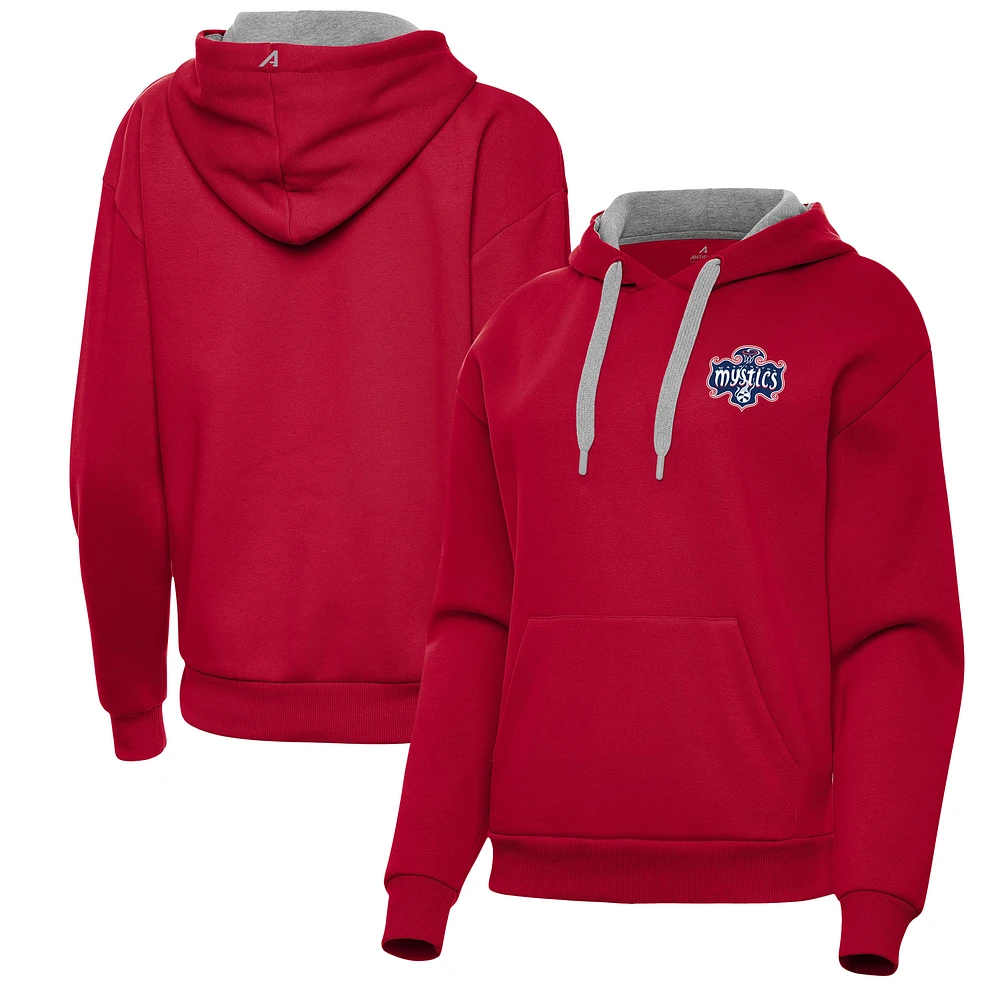 Women's Antigua Red Washington Mystics Victory Pullover Hoodie