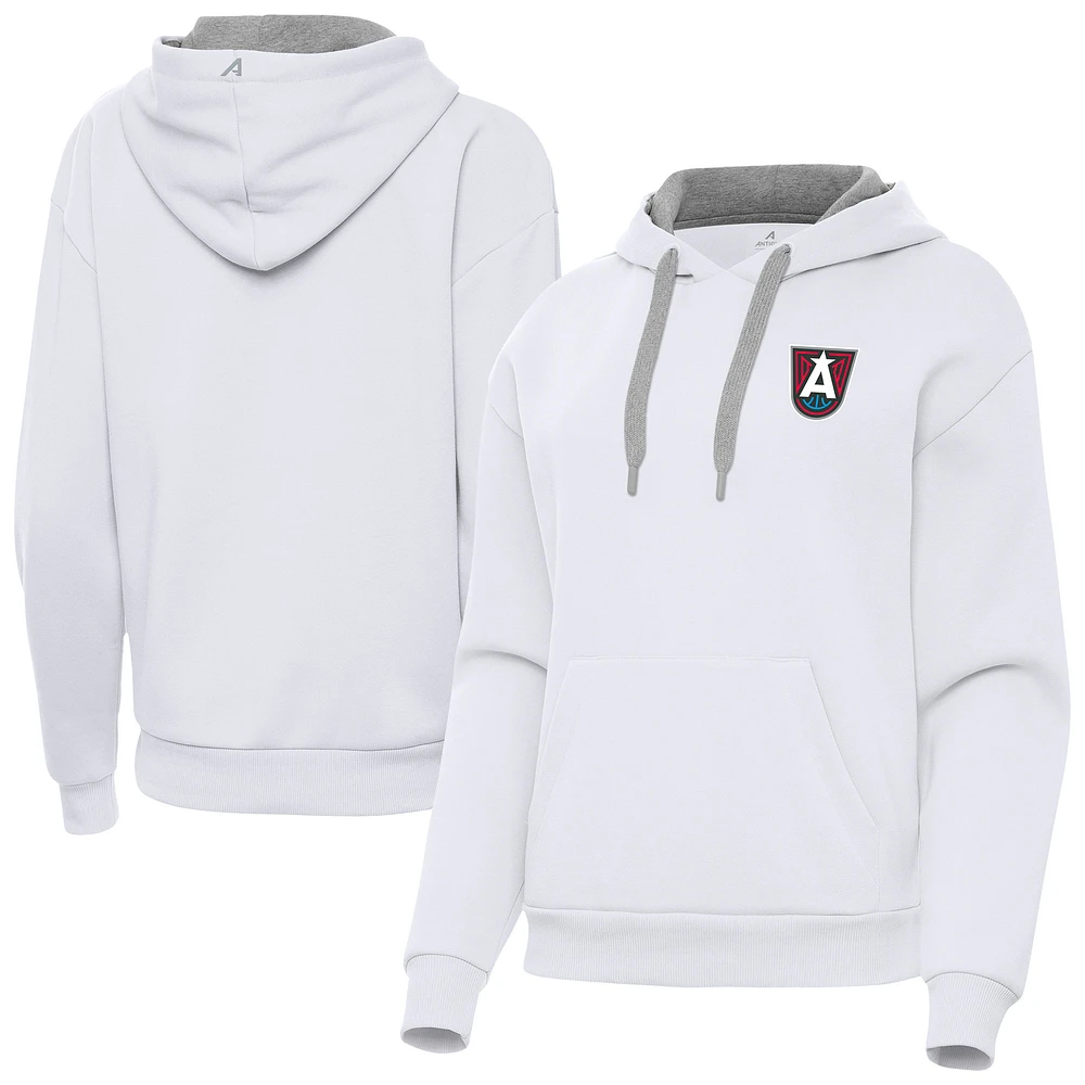 Women's Antigua White Atlanta Dream Victory Pullover Hoodie