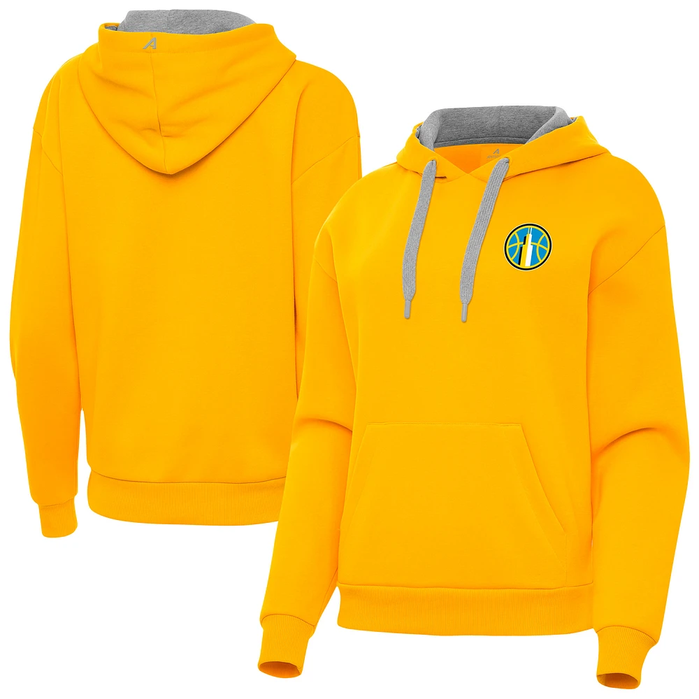 Women's Antigua Gold Chicago Sky Victory Pullover Hoodie