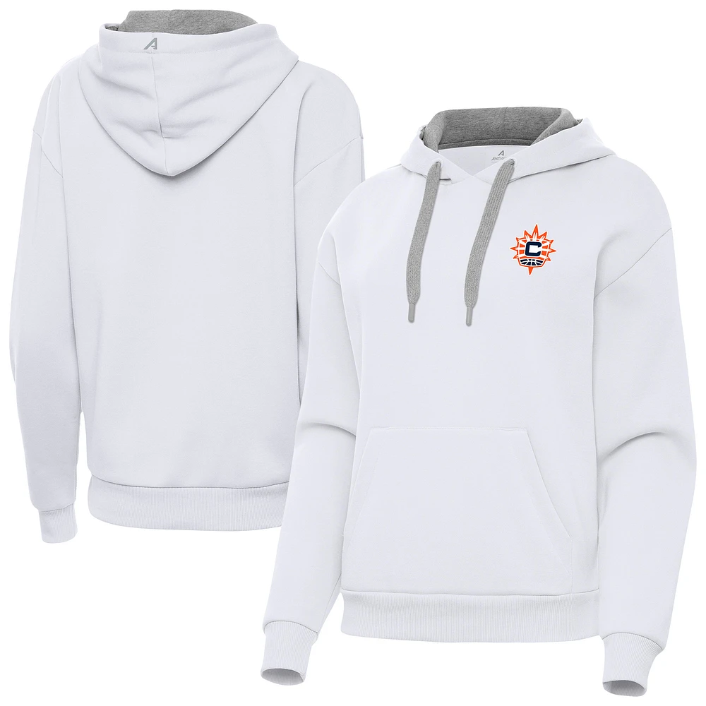 Women's Antigua White Connecticut Sun Victory Pullover Hoodie