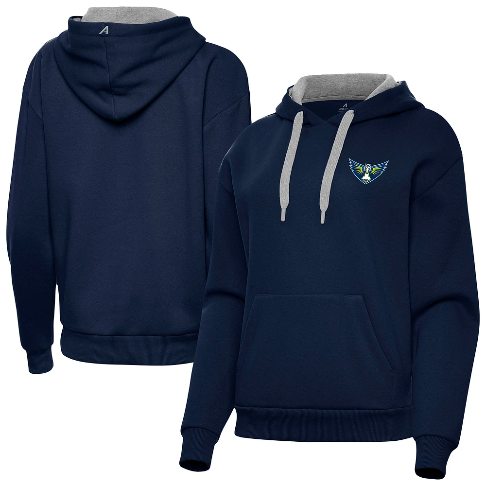 Women's Antigua Navy Dallas Wings Victory Pullover Hoodie
