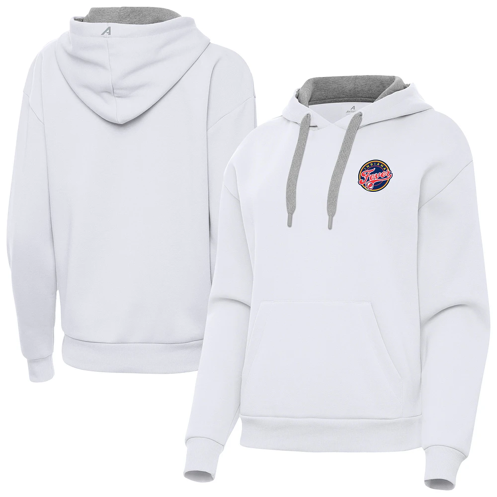 Women's Antigua White Indiana Fever Victory Pullover Hoodie