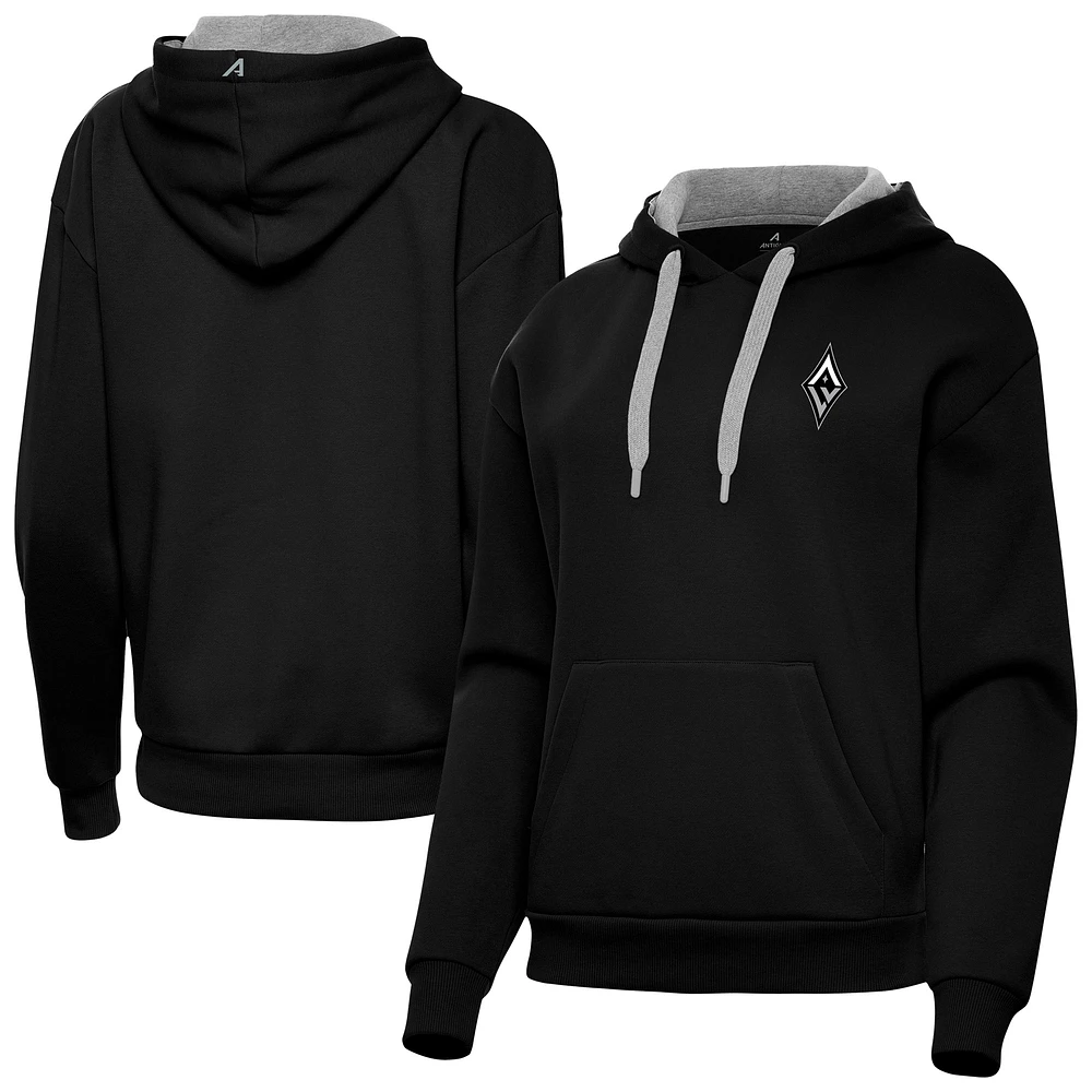 Women's Antigua Black Las Vegas Aces Victory Pullover Hoodie