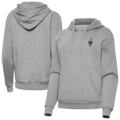 Women's Antigua Heather Gray Las Vegas Aces Victory Pullover Hoodie