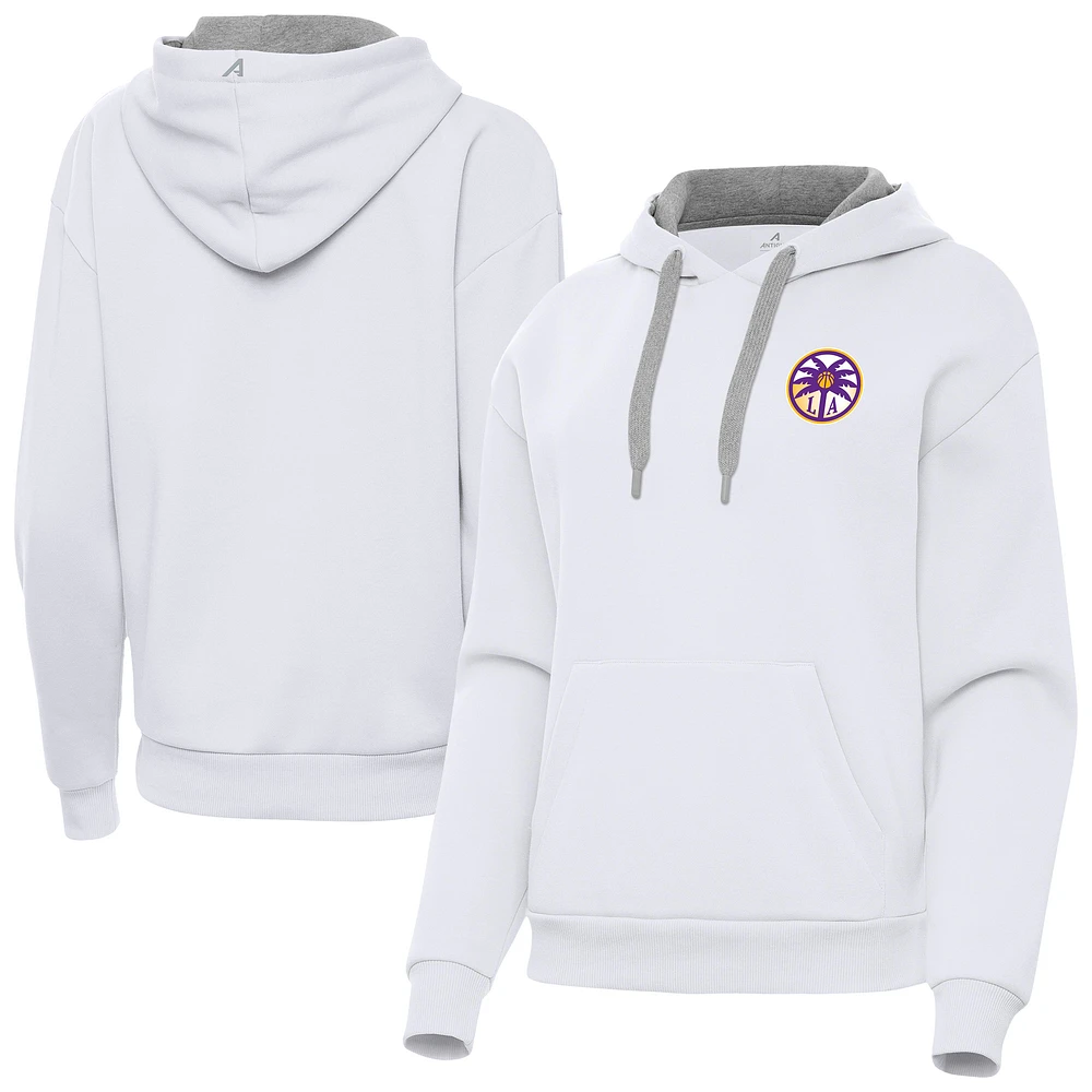 Women's Antigua White Los Angeles Sparks Victory Pullover Hoodie