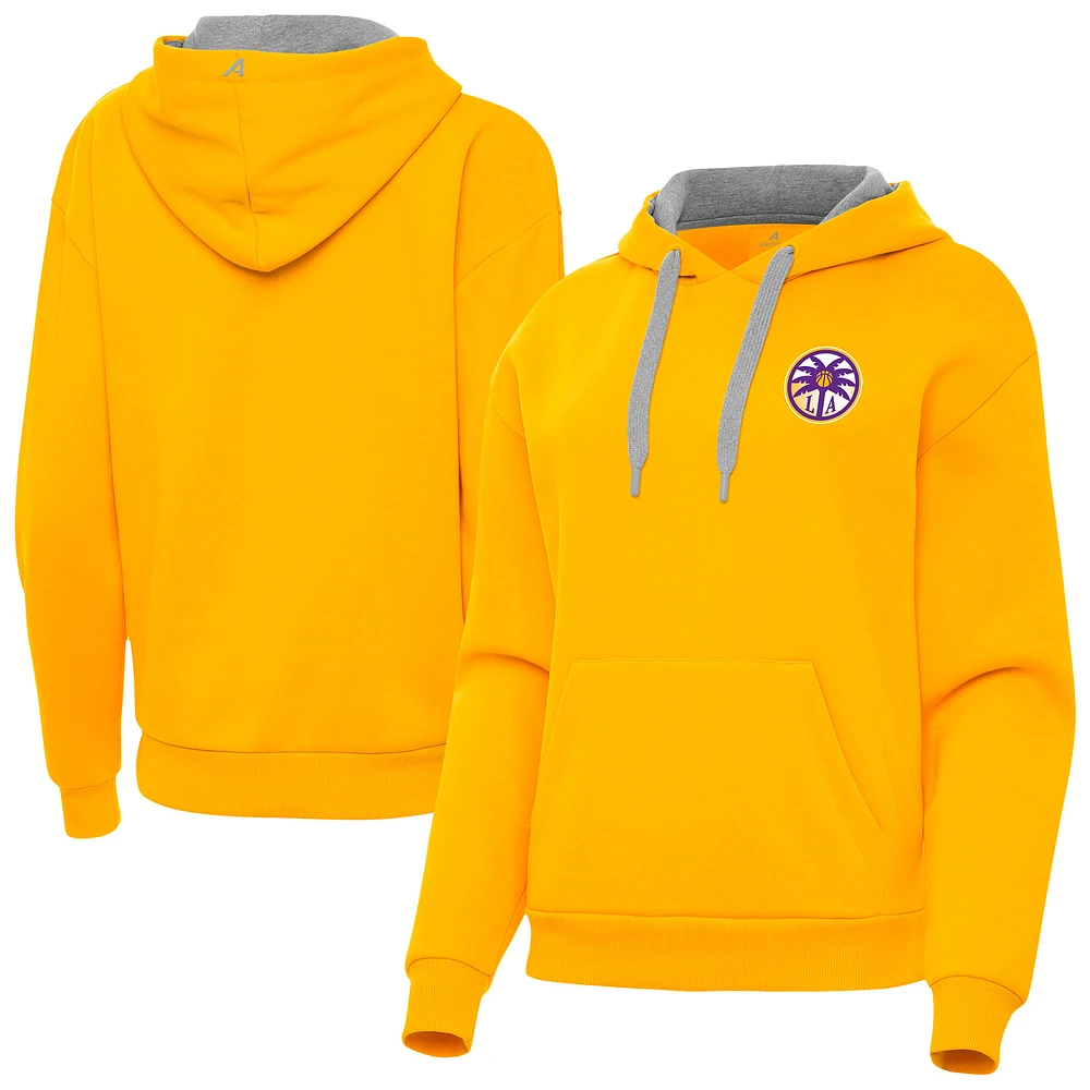 Women's Antigua Gold Los Angeles Sparks Victory Pullover Hoodie