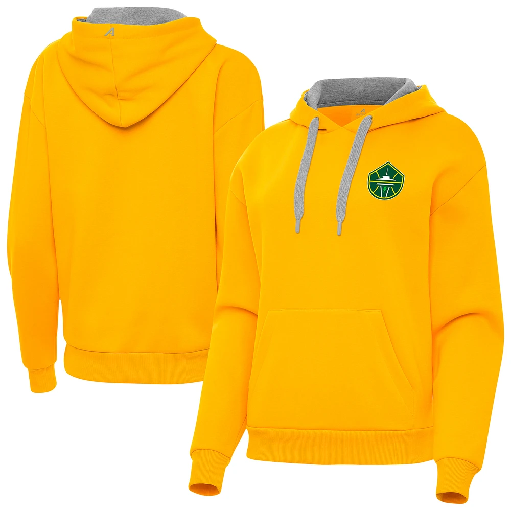 Women's Antigua Gold Seattle Storm Victory Pullover Hoodie