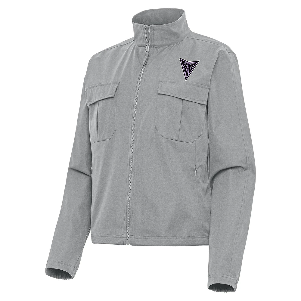 Women's Antigua Gray Golden State Valkyries Even Par Full-Zip Jacket