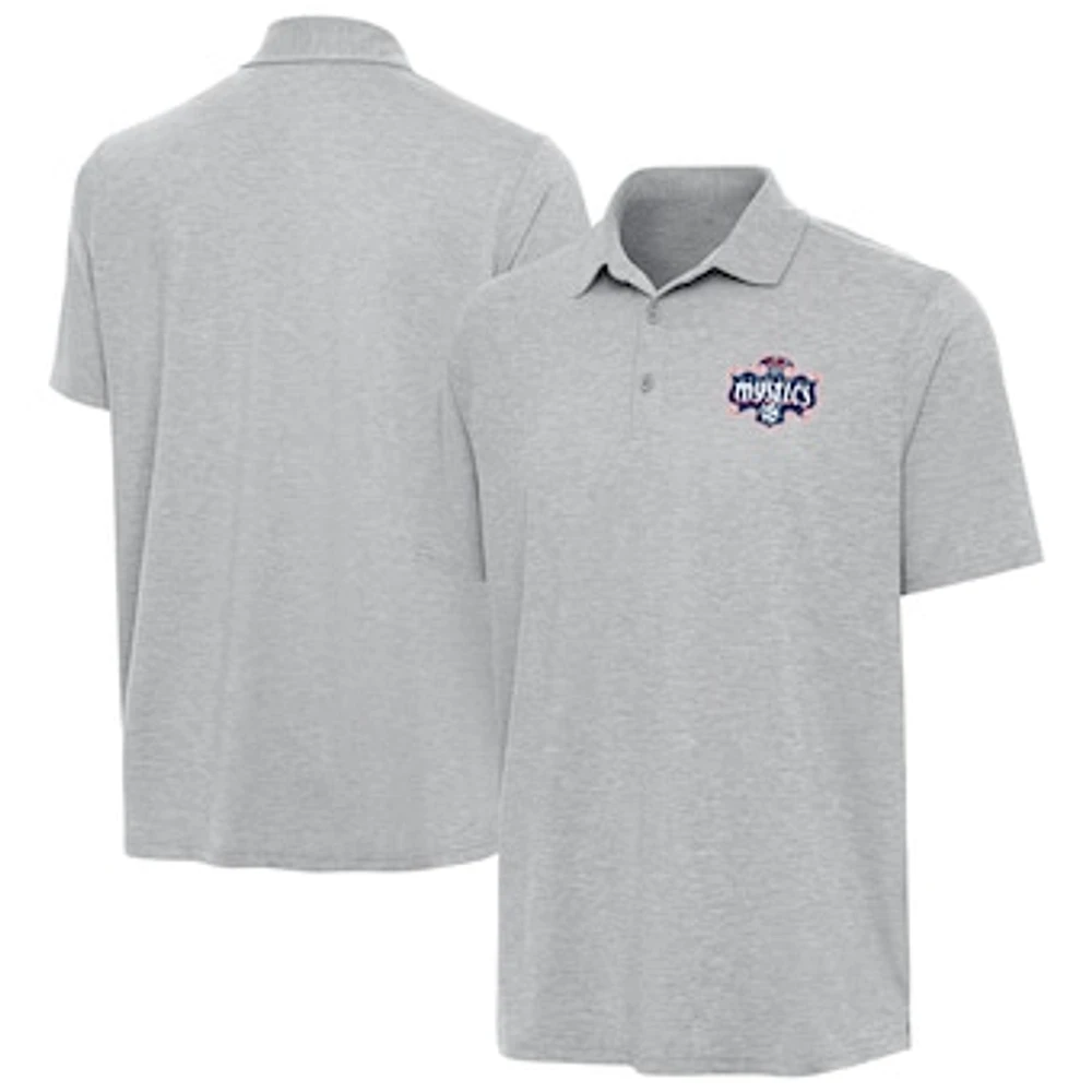 Men's Antigua Heather Gray Washington Mystics Par 3 Polo