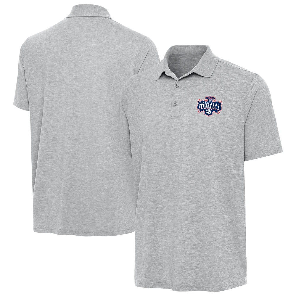 Men's Antigua Heather Gray Washington Mystics Par 3 Polo
