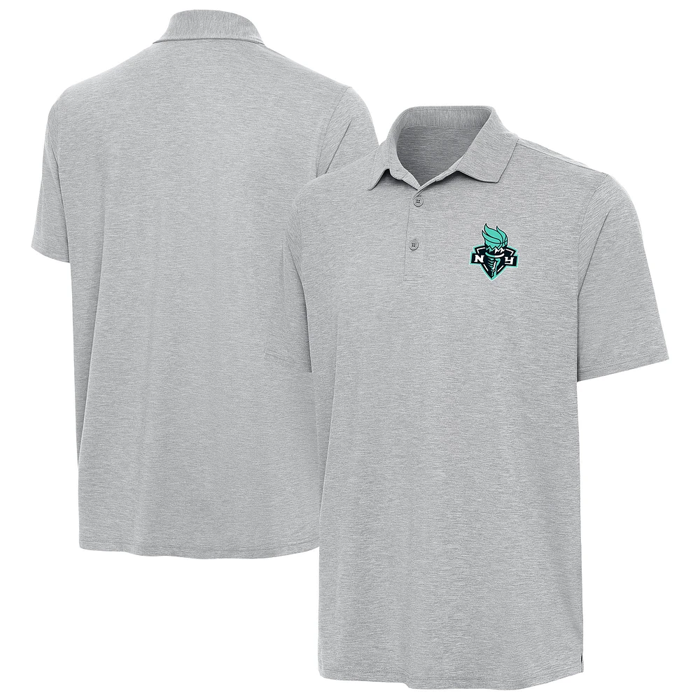 Men's Antigua Heather Gray New York Liberty Par 3 Polo
