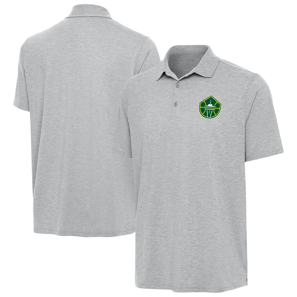 Men's Antigua Heather Gray Seattle Storm Par 3 Polo