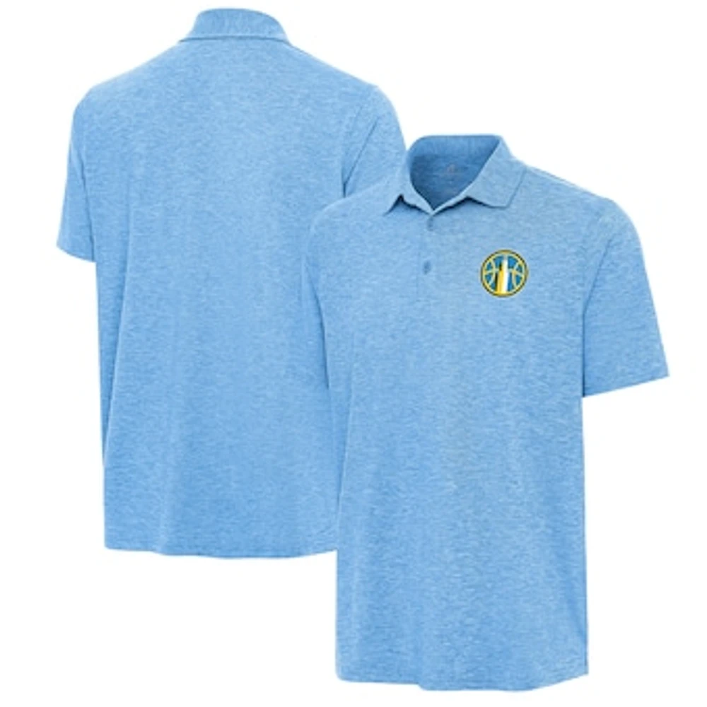 Men's Antigua Heather Powder Blue Chicago Sky Par 3 Polo