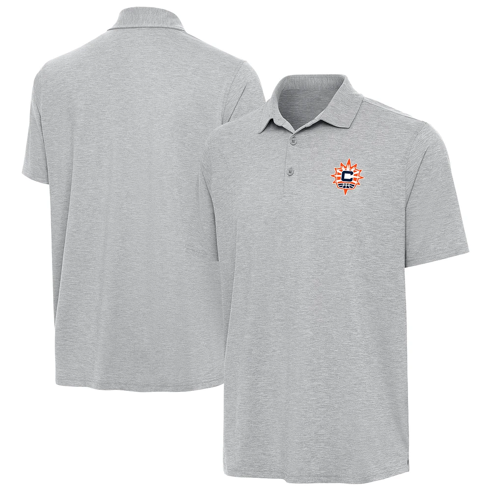 Men's Antigua Heather Gray Connecticut Sun Par 3 Polo