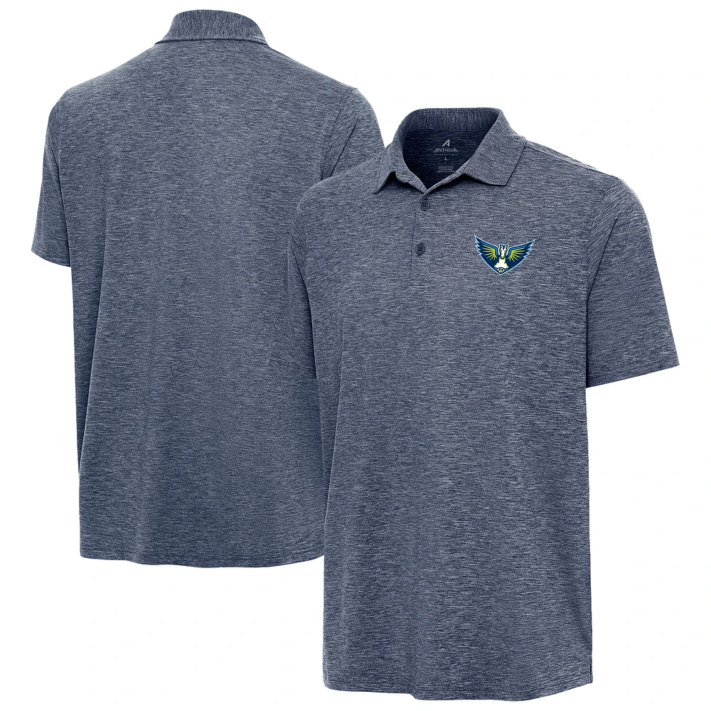 Men's Antigua Heather Navy Dallas Wings Par 3 Polo