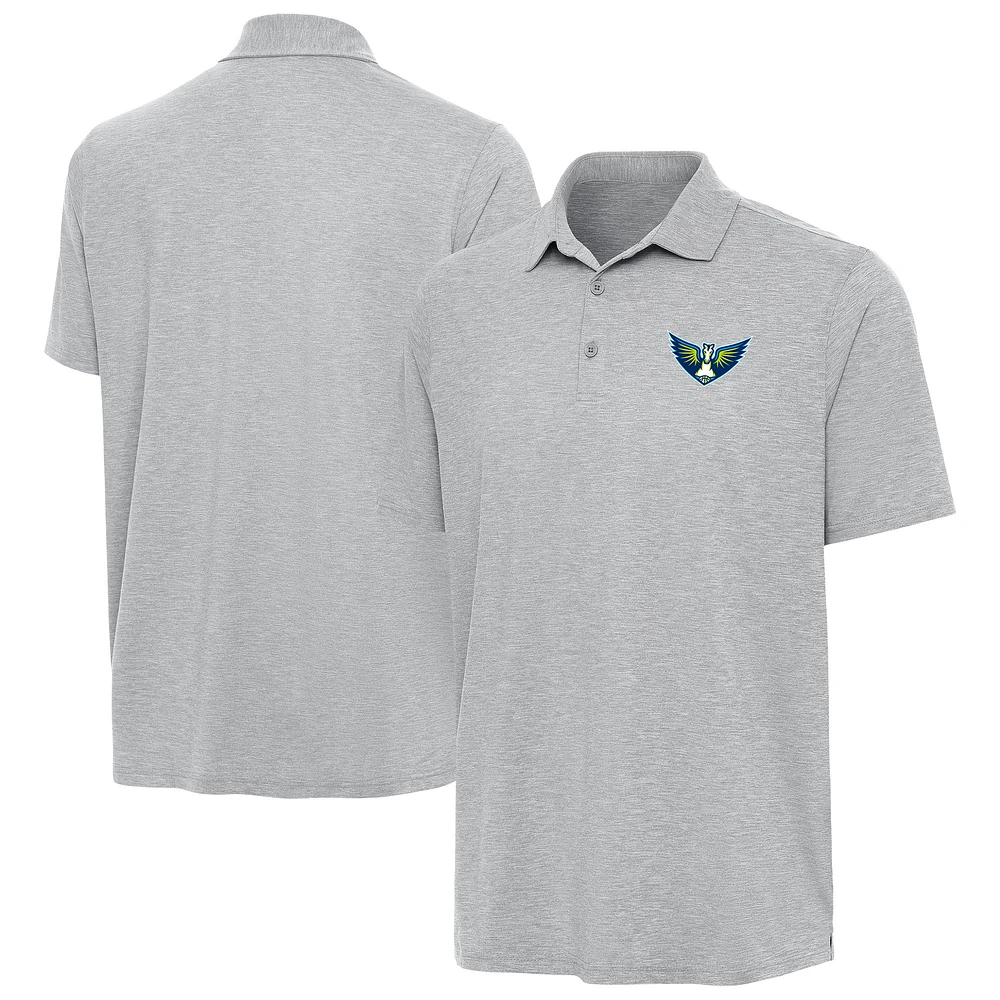 Men's Antigua Heather Gray Dallas Wings Par 3 Polo