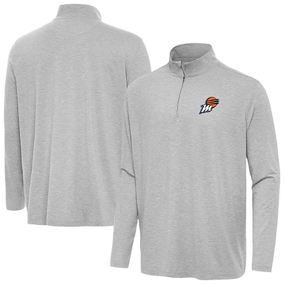 Men's Antigua Heather Gray Phoenix Mercury Hunk Quarter-Zip Top