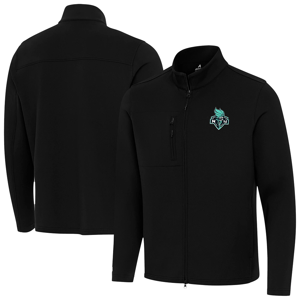 Men's Antigua Black New York Liberty Objection Full-Zip Jacket