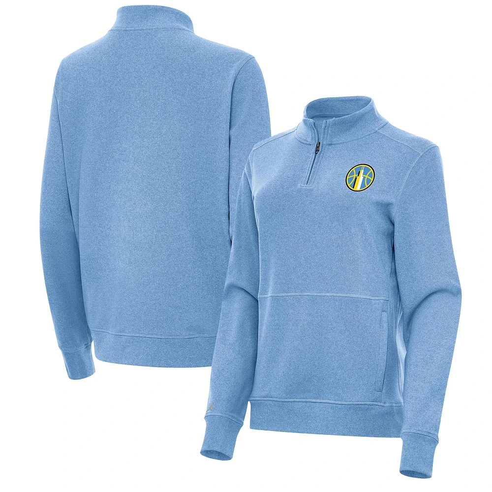 Women's Antigua Sky Blue Chicago Crush Quarter-Zip Fleece Sweatshirt