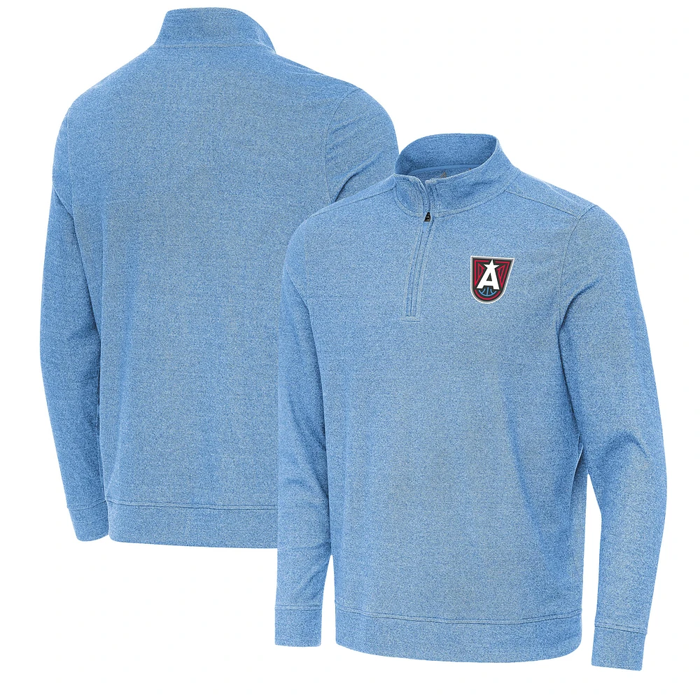 Men's Antigua Heather Light Blue Atlanta Dream Subtle Quarter-Zip Top