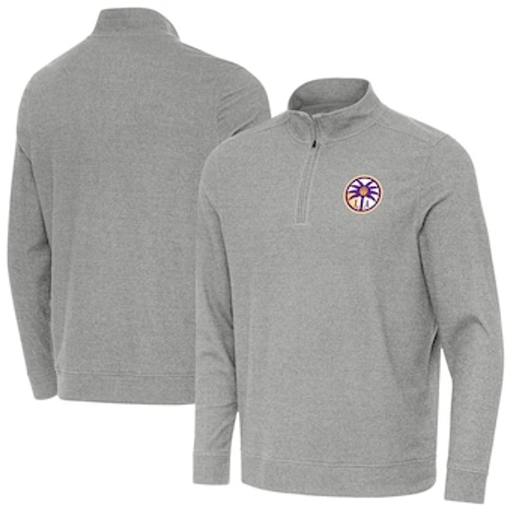Men's Antigua Heather Los Angeles Sparks Subtle Quarter-Zip Top