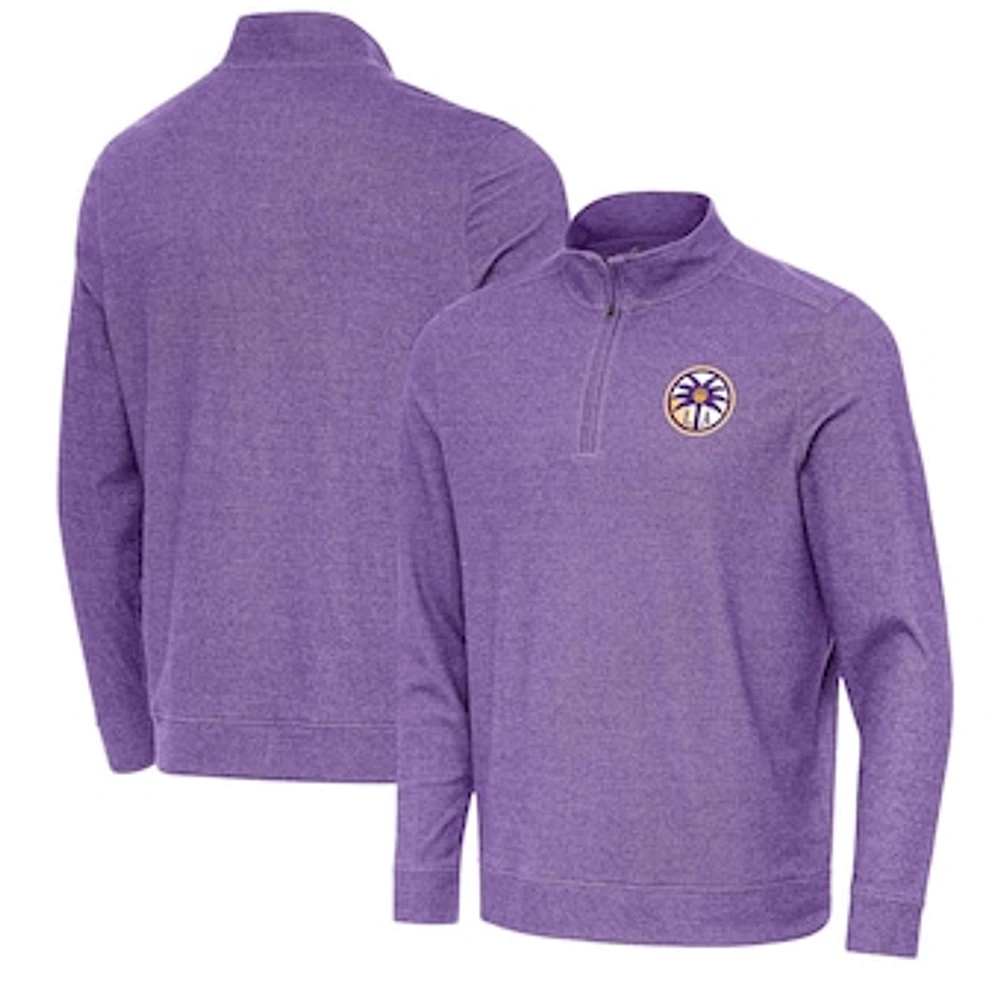 Men's Antigua Heather Los Angeles Sparks Subtle Quarter-Zip Top