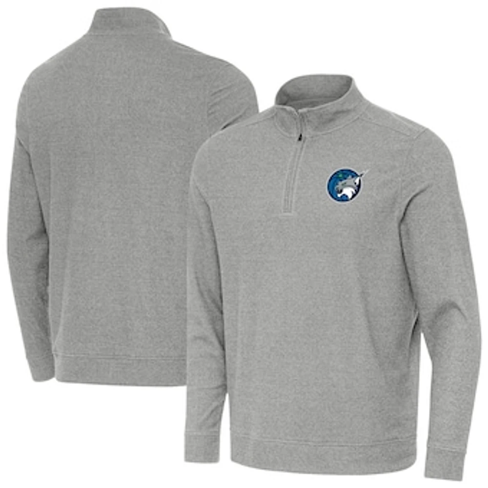 Men's Antigua Heather Gray Minnesota Lynx Subtle Quarter-Zip Top