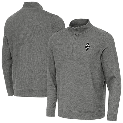 Men's Antigua Heather Black Las Vegas Aces Subtle Quarter-Zip Top
