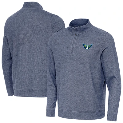 Men's Antigua Heather Navy Dallas Wings Subtle Quarter-Zip Top