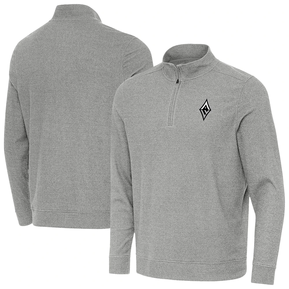 Men's Antigua Heather Las Vegas Aces Subtle Quarter-Zip Top