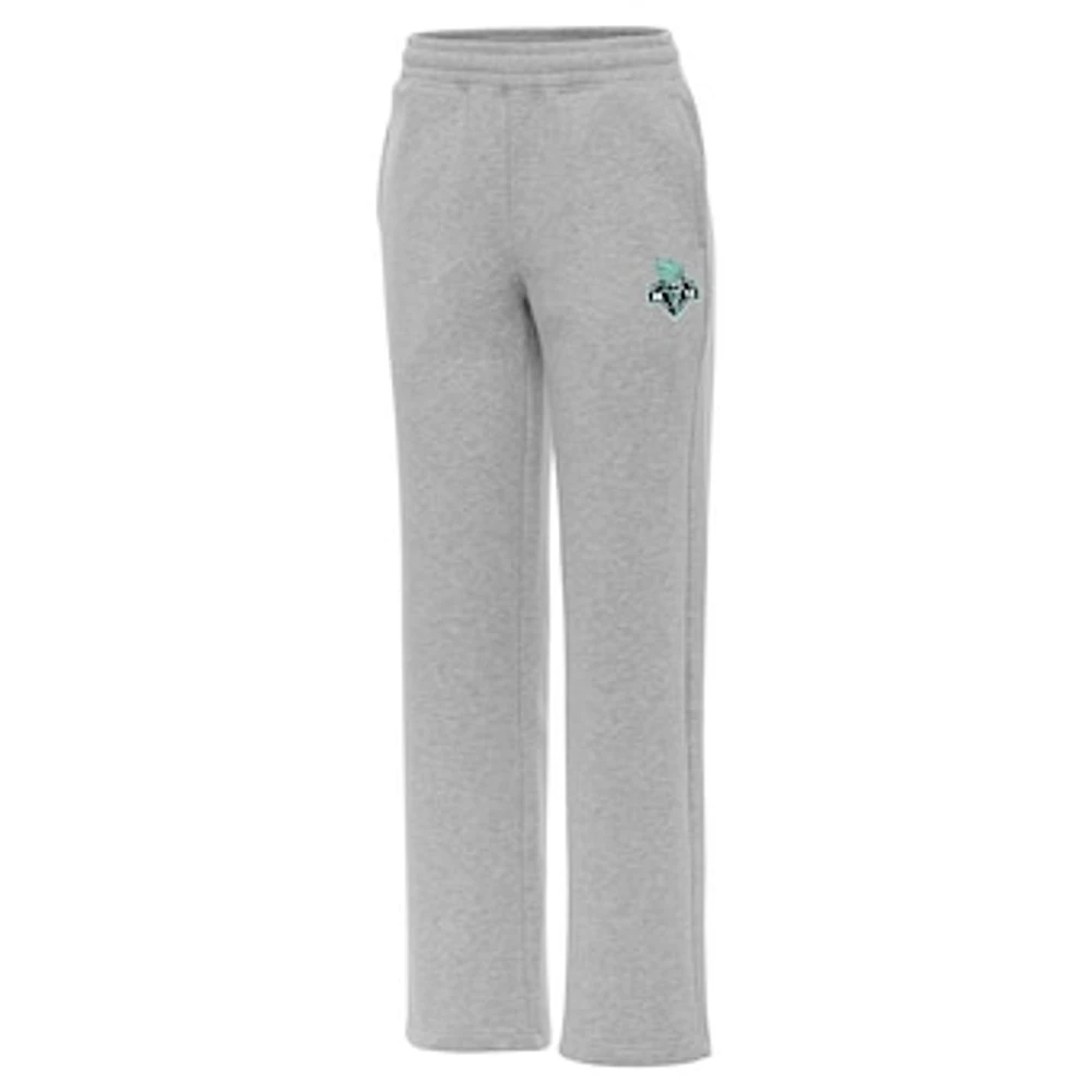 Women's Antigua Heather Gray New York Liberty Victory Sweatpants