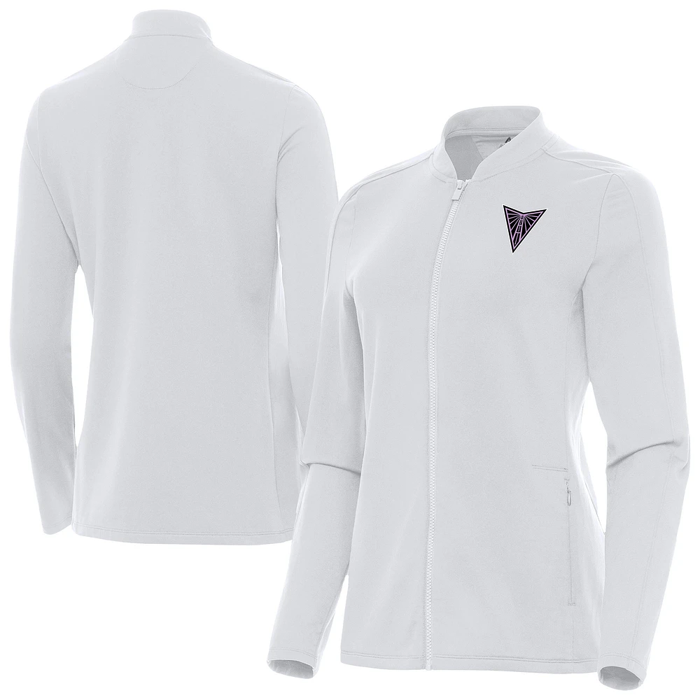 Women's Antigua Celestial White Golden State Valkyries Continual Full-Zip Jacket