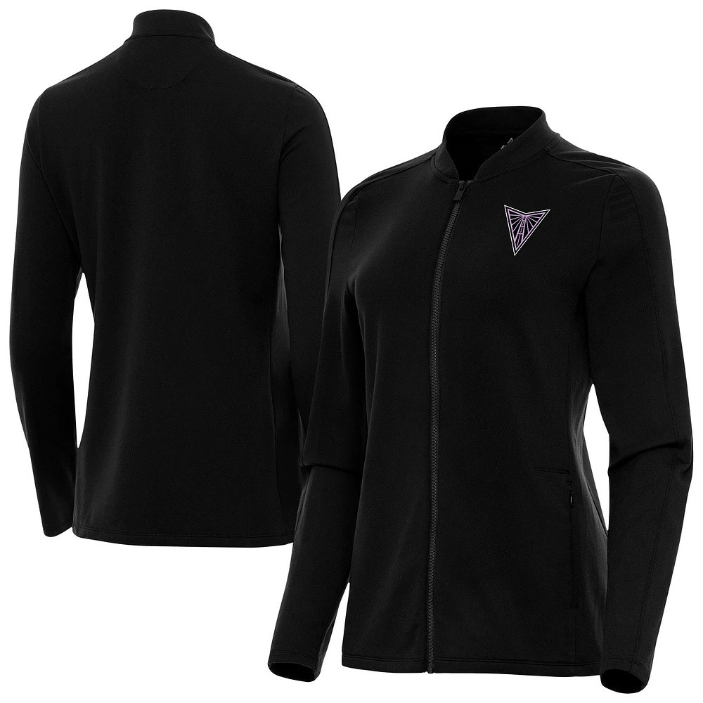 Women's Antigua Eclipse Black Golden State Valkyries Continual Full-Zip Jacket