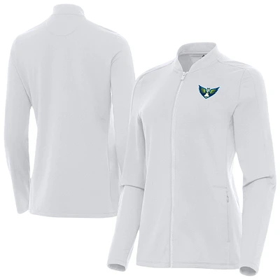 Women's Antigua White Dallas Wings Continual Full-Zip Jacket