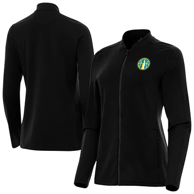 Women's Antigua Black Chicago Sky Continual Full-Zip Jacket