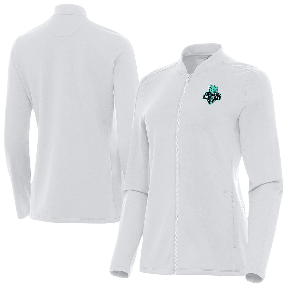 Women's Antigua White New York Liberty Continual Full-Zip Jacket