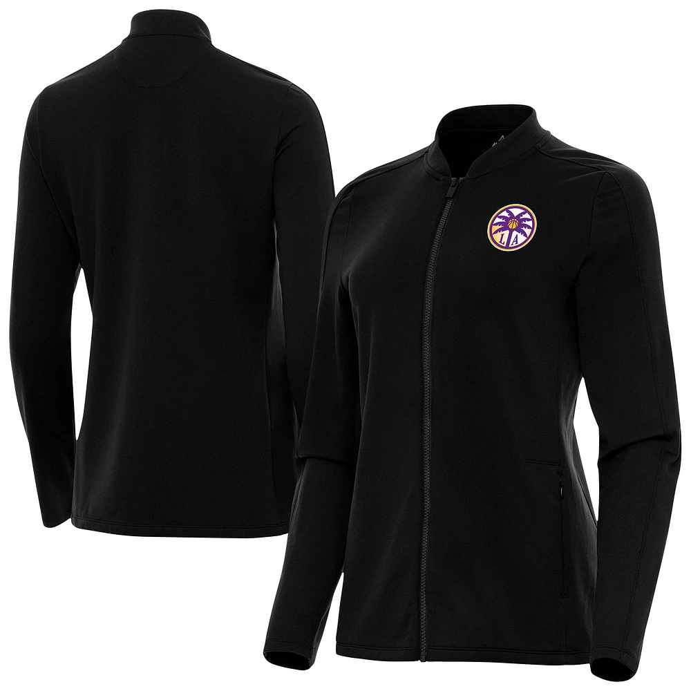 Women's Antigua Black Los Angeles Sparks Continual Full-Zip Jacket