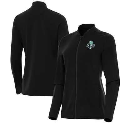 Women's Antigua Black New York Liberty Continual Full-Zip Jacket