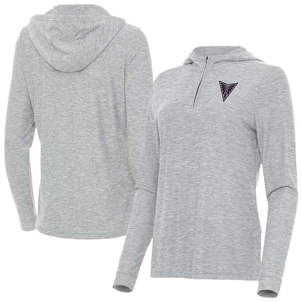 Women's Antigua Heather Gray Golden State Valkyries Daybreak Quarter-Zip Hoodie