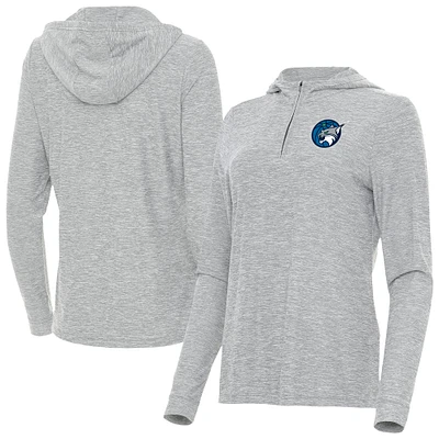 Women's Antigua Heather Gray Minnesota Lynx Daybreak Quarter-Zip Hoodie