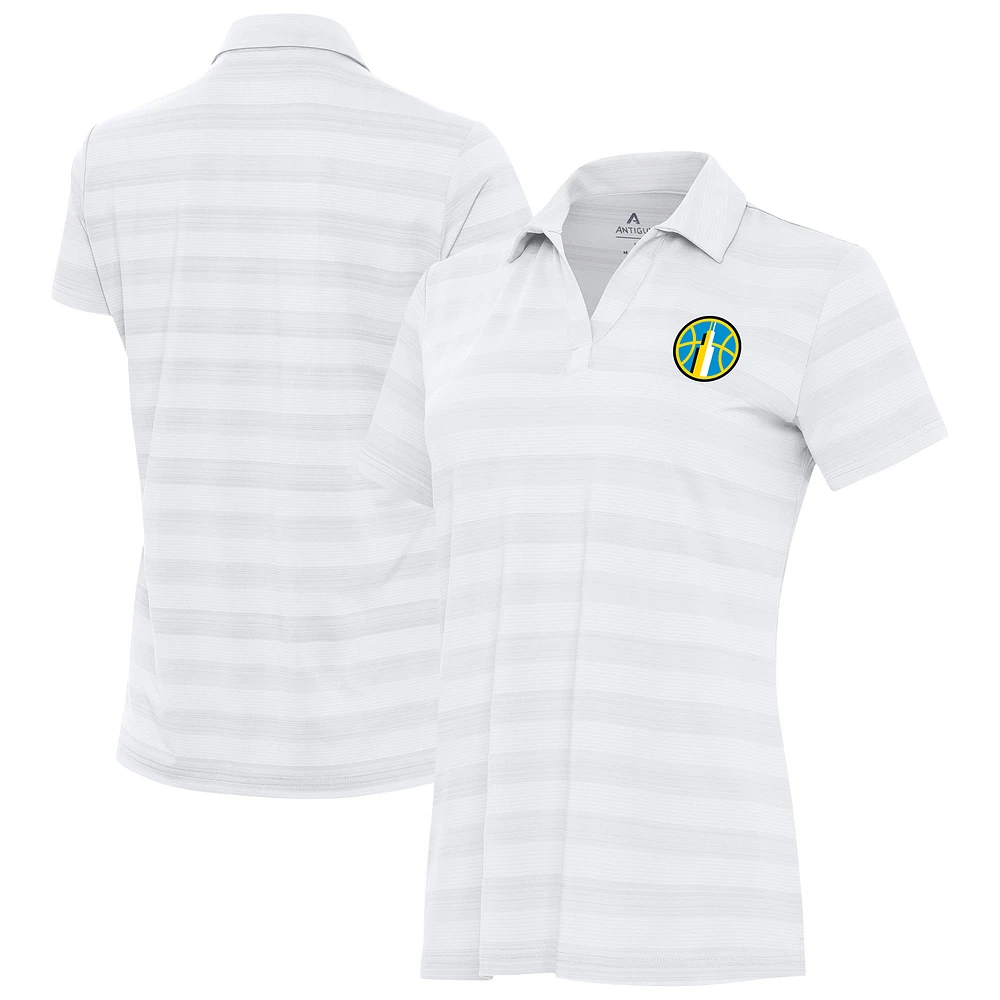 Women's Antigua White Chicago Sky Tunnel Polo