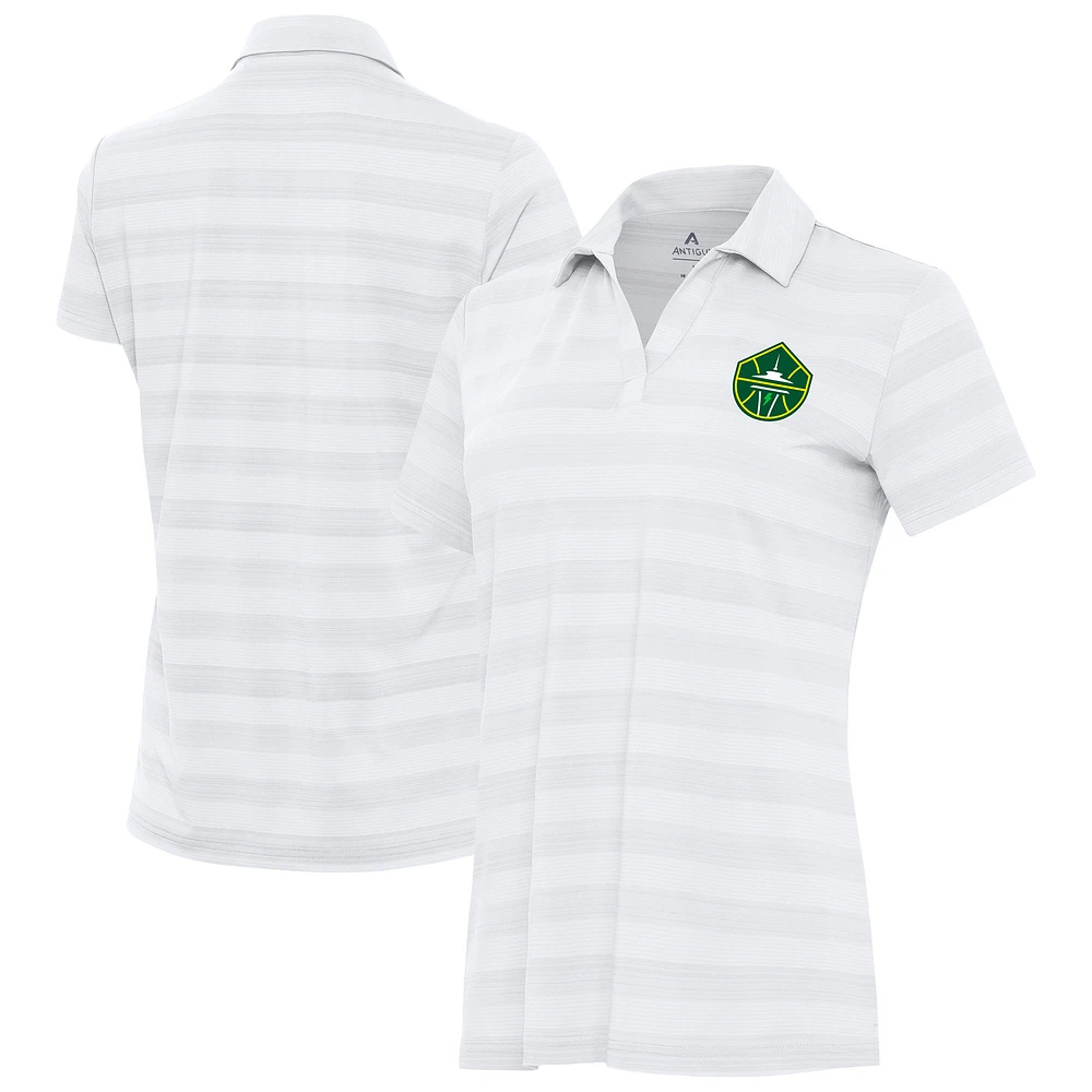 Women's Antigua White Seattle Storm Tunnel Polo