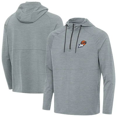 Men's Antigua Heather Phoenix Mercury Spikes Raglan Quarter-Zip Hoodie