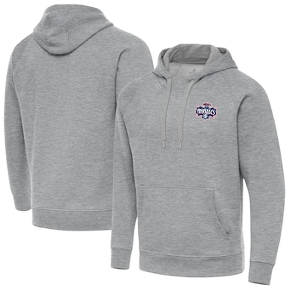 Men's Antigua Heather Gray Washington Mystics Big & Tall Victory Raglan Pullover Hoodie