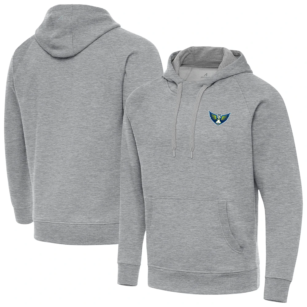 Men's Antigua Heather Gray Dallas Wings Big & Tall Victory Raglan Pullover Hoodie