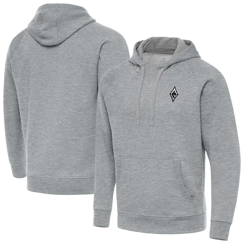 Men's Antigua Heather Gray Las Vegas Aces Big & Tall Victory Raglan Pullover Hoodie