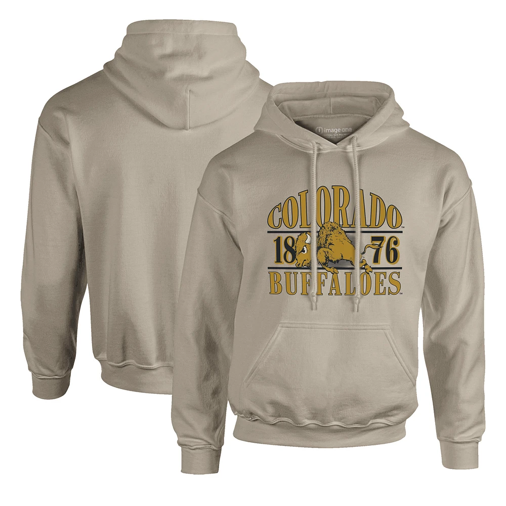 Men's Tan Colorado Buffaloes Upper Arch Letters Pullover Hoodie