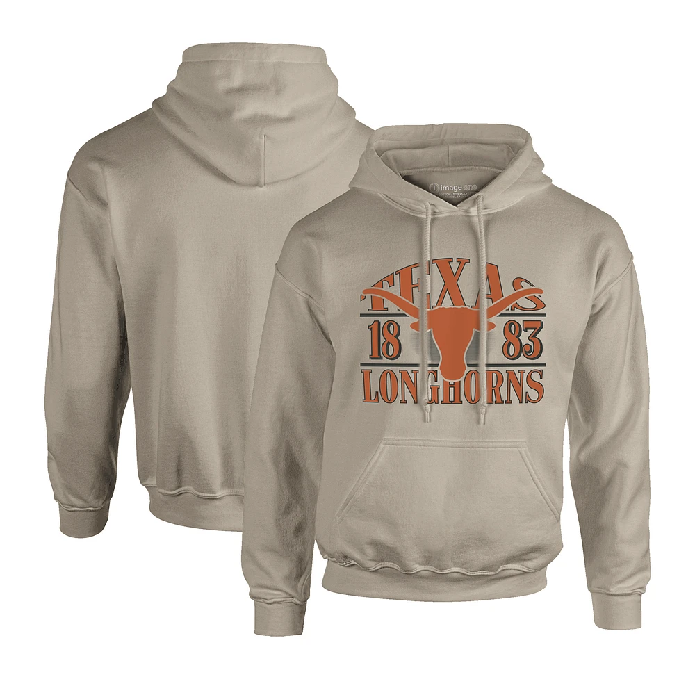 Men's Tan Texas Longhorns Upper Arch Letters Pullover Hoodie
