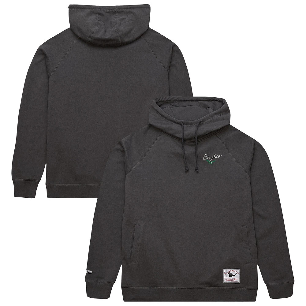Women's Mitchell & Ness Gray Philadelphia Eagles Funnel Neck Pullover Hoodie